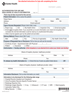 Request for Release of Medical Records