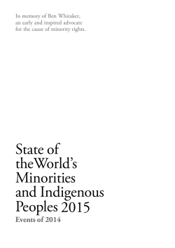 State of theWorld`s Minorities and Indigenous Peoples 20151