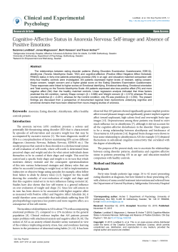 Cognitive-Affective Status in Anorexia Nervosa: Self