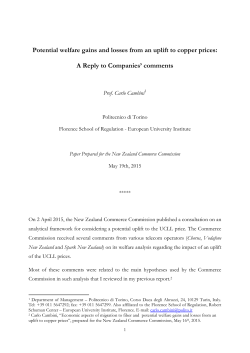 Potential welfare gains and losses from an uplift to copper prices: A