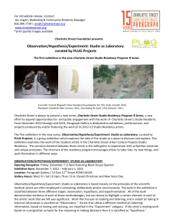 Observation/Hypothesis/Experiment: Studio as Laboratory curated