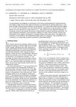 coherent interaction length of light waves in a nonlinear
