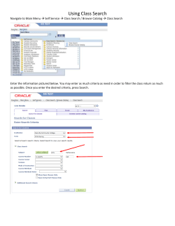 Class Search in SIS