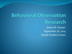 Behavioral Observation Research