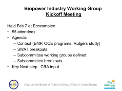 Economics and Finance Subcommittee The Case for Biopower