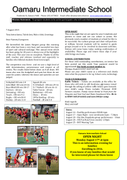 open night - Oamaru Intermediate School