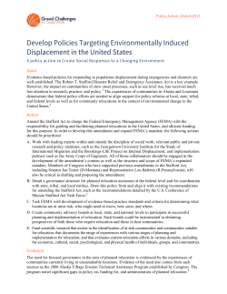 Actions urge development of policies targeting environmentally