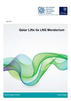 Qatar Lifts its LNG Moratorium - Oxford Institute for Energy Studies