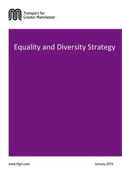 Equality and Diversity Strategy - Transport for Greater Manchester