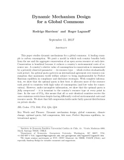 Dynamic Mechanism Design for a Global Commons
