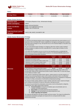 291014 Shelter NFI Cluster Winterization Strategy