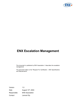 ENX Specification: DNS for Multiprovider Operation