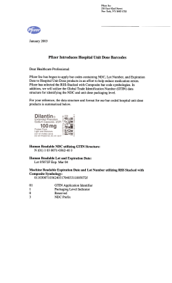 Pfizer Introduces Hospital Unit Dose Barcodes
