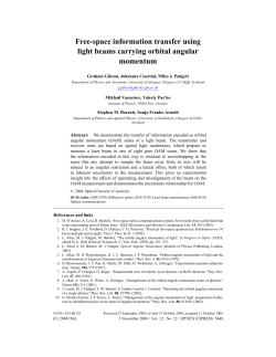 Free-space information transfer using light beams carrying orbital