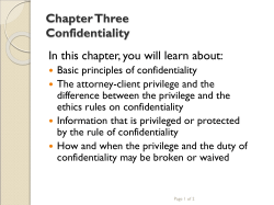 Chapter Three Confidentiality