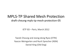 MPLS-TP Mesh Protection draft-cheung-mpls-tp-mesh
