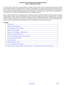 Residential Voice Service Price Guide