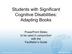 Students with Significant Cognitive Disabilities: Adapting Books