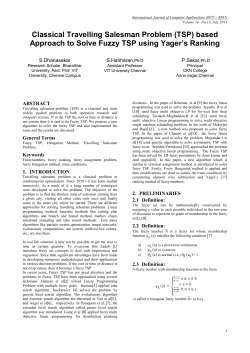 Classical Travelling Salesman Problem (TSP)