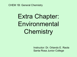Chapter 18 Chemistry of the Environment