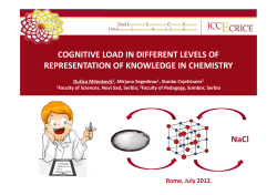 COGNITIVE LOAD IN DIFFERENT LEVELS OF REPRESENTATION