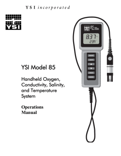 YSI Model 85 Operations Manual