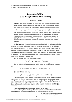 Integrating ODE`s in the Complex Plane-Pole Vaulting