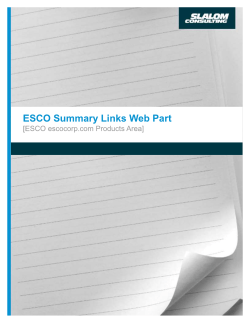 ESCO Summary Links Web Part