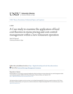 A Case study to examine the application of food cost theories in