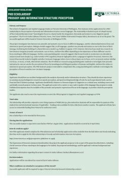 phd scholarship prosody and information structure perception