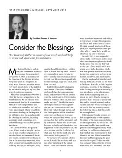 Consider the Blessings - The Church of Jesus Christ of Latter