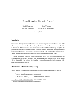 Formal Learning Theory in Context