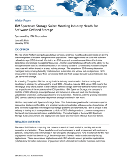 IBM Spectrum Storage Suite: Meeting Industry Needs for Software