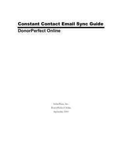Constant Contact Email Sync Guide
