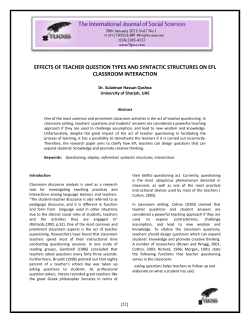 effects of teacher question types and syntactic structures