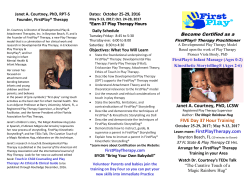 Janet A. Courtney, PhD, LCSW FIVE Day 37 Hour Training Learn more