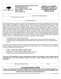 Smoke and Carbon Monoxide Alarm and Plumbing Retrofit Verification