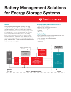 Battery Management Solutions for Energy