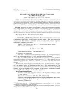 ON PROJECTION ALGORITHMS FOR SOLVING CONVEX