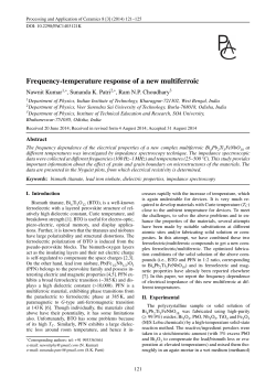 Frequency-temperature response of a new multiferroic