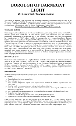 BOROUGH OF BARNEGAT LIGHT 2016 Important Flood Information
