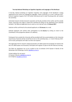 Two-day National Workshop on Cognitive Linguistics and