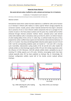 Materials Poster Abstract Bio-waste derived carbon: Scaffold for