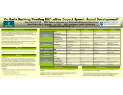 Do early Sucking/Feeding Difficuties Impact Speech Speech Sound
