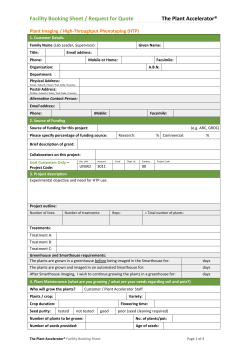 Customer Details - Australian Plant Phenomics Facility