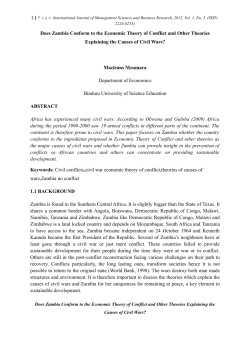 Does Zambia Conform to the Economic Theory of Conflict and Other