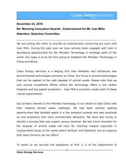 Clean Energy Services &ndash; Beijing, China, Mr. Scott Lamont, CEO.