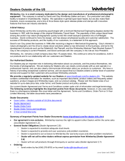 Cover Letter - Dealers outside of US
