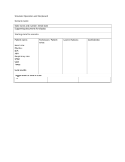 Simulator Operation and Storyboard Scenario name: State name