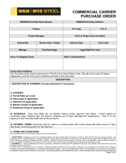 commercial carrier purchase order